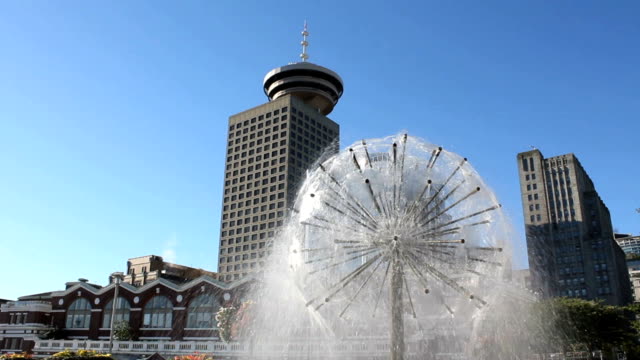 Skyline-Brunnen,-der-Innenstadt-von-Vancouver