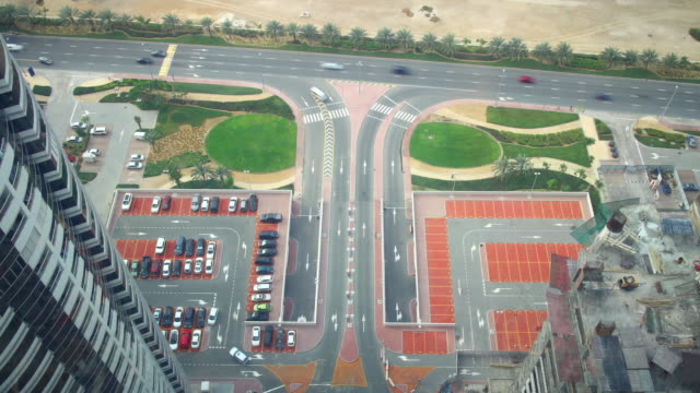 high-building-parking-view-time-lapse-dubai