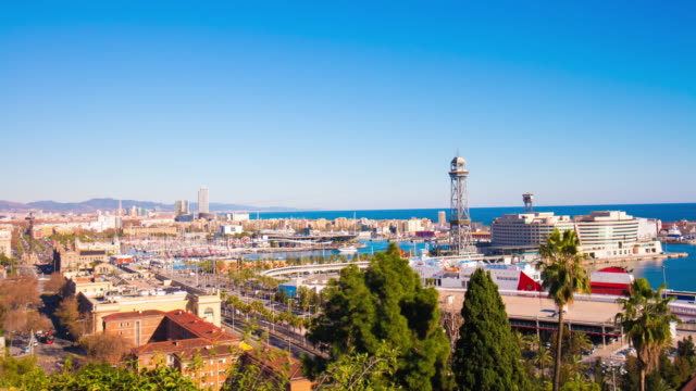 day-light-barcelona-bay-panoramic-view-4k-time-lapse-spain