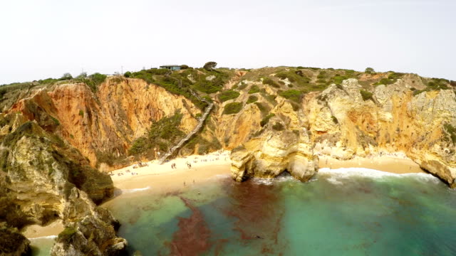 Aerial-footage-Lagos,-Ponta-da-Piedade,-Algarve,-Portugal
