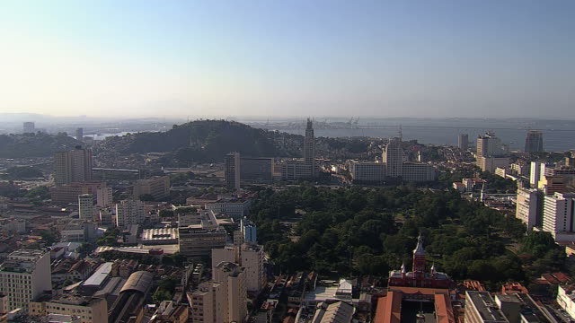 Luftbild-von-Gebäuden-in-der-Innenstadt-von-Rio-de-Janeiro,-Brasilien
