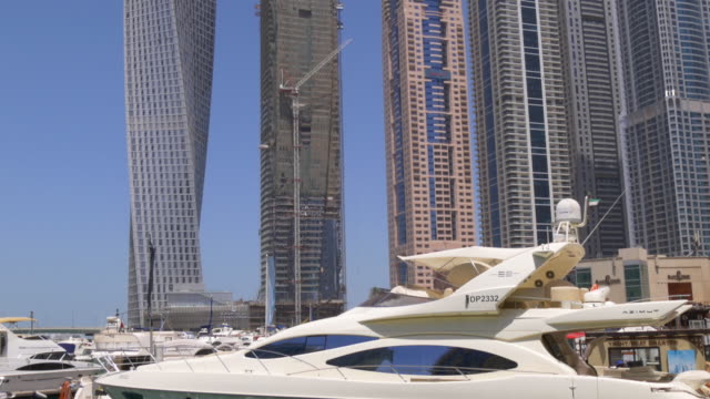 VAE-Tageslicht-berühmten-Dubai-Marina-Gebäude-Panorama-\"-4-k\"