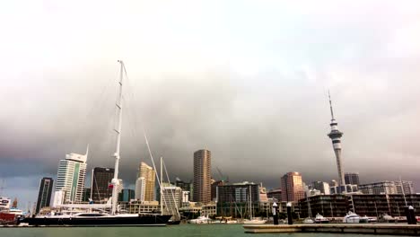 Auckland,-New-Zealand.-City-Center-And-Harbour-Timelapse