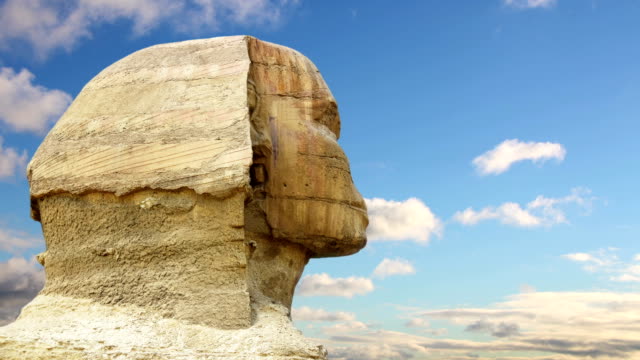 Timelapse.-Sphinx-head-and-clouds.-Giza-Egypt.