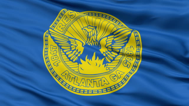 Acercamiento-Bandera-nacional-ondeante-de-la-ciudad-de-Atlanta