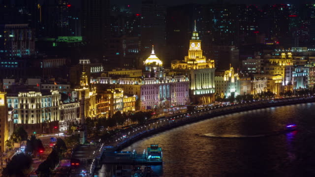 Nachtlicht-shanghai-Panorama-Verkehr-Bucht-4k-Zeitraffer