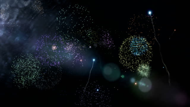 Feuerwerk-am-Himmel-während-Neujahr