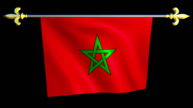 Große-Looping-Animationsfahne-von-Marokko