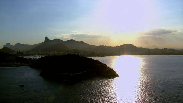 Sonnenuntergang-über-Rio-De-Janeiro,-Luftbild