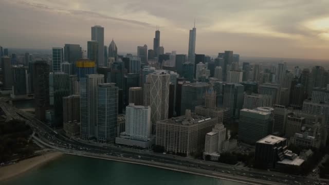 Horizonte-de-Chicago---vista-aérea