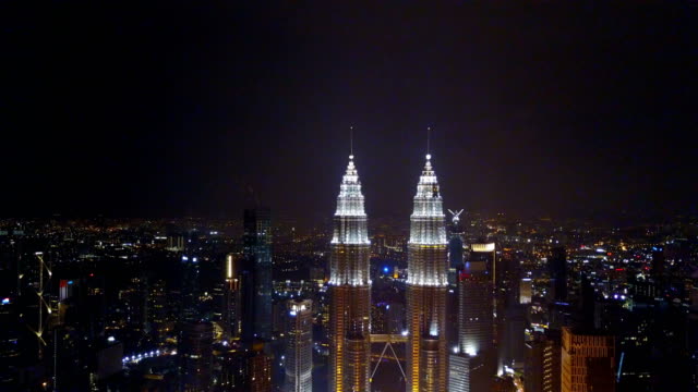 Aerial-view-of-Kuala-Lumpur-during-night-near-KLCC-tower.