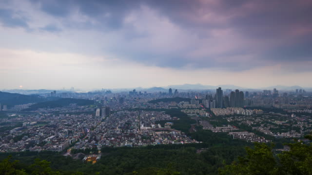 Zeitraffer-4K-der-Stadt-Seoul,-Südkorea.