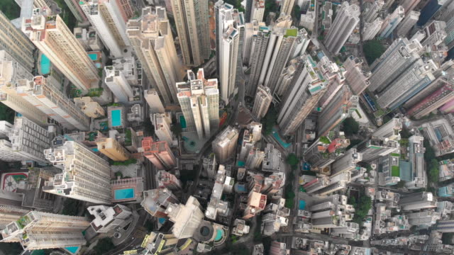 Luftbild-Drohne-Schuss-von-Hong-Kong-city