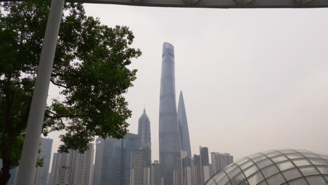 Tageszeit-shanghai-Stadt-Innenstadt-Bucht-Panorama-4k-china