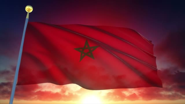 4-k-muy-detallada-la-bandera-de-Marruecos-Loopable