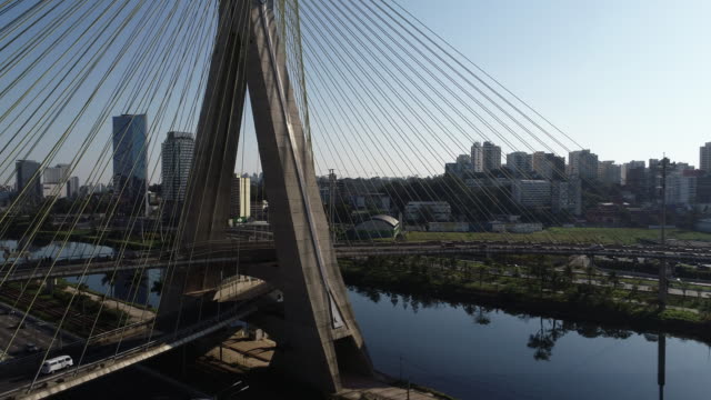 Stayed-bridge-at-Sao-Paulo,-Brazil.
