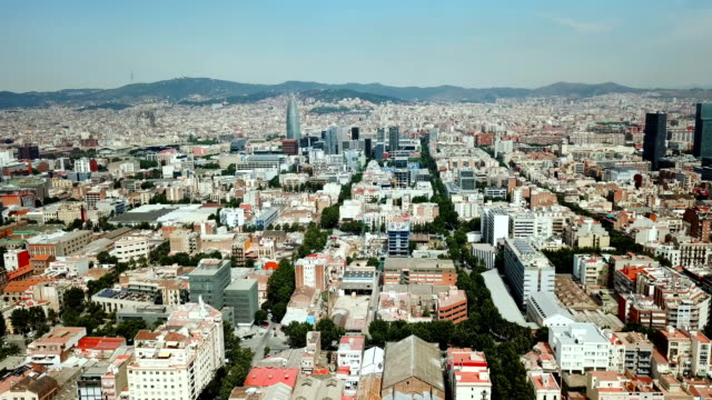 Panorama-der-modernen-Stadtteile-von-Barcelona