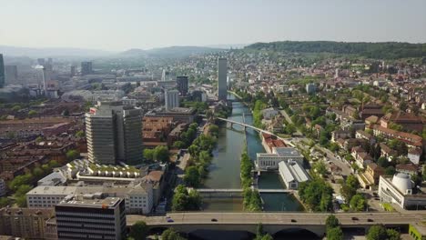 summer-day-zurich-city-center-riverside-aerial-panorama-4k-switzerland