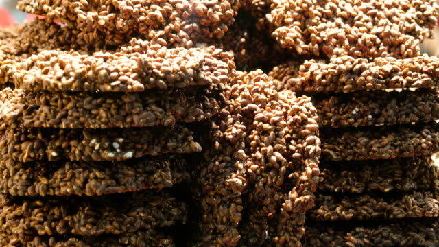 Chocolate-rice-crispies-piled-up-on-the-table