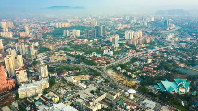 Morgen-Kuala-Lumpur-Verkehrsstraße-aerial-Panorama-Zeitraffer-4k-Malaysia