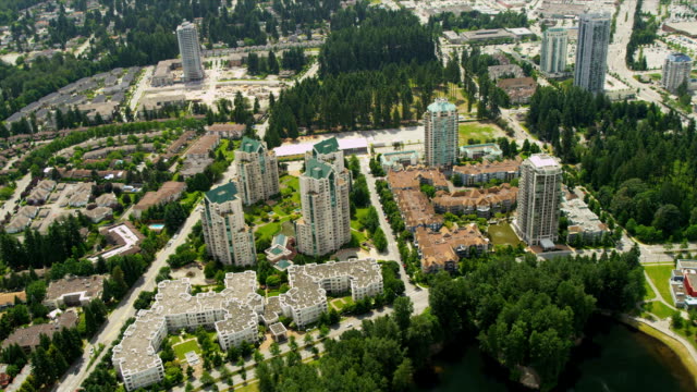 Vista-aérea-de-la-ciudad-de-Vancouver,-en-la-zona-de-los-apartamentos