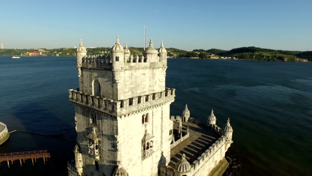 Aerial-from-the-tower-of-Belem-in-Lisbon-Portugal