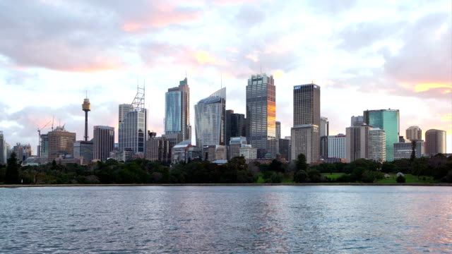 Sydney-Skyline-Sonnenuntergang-Zeitraffer