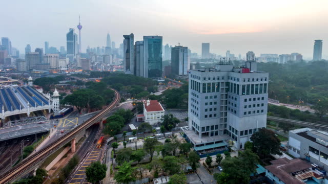 Sunrise.-Kuala-Lumpur-city-skyline.-Time-lapse.-Tilt-up.
