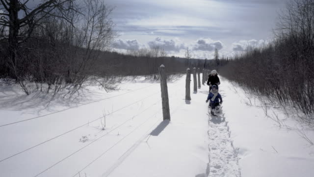 snow-shoes-winter-in-ontario-4K-video