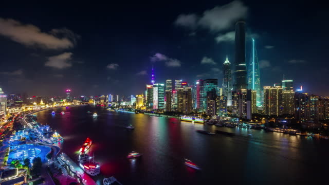 farbige-Nachtlicht-shanghai-Panorama-4-k-Zeitraffer