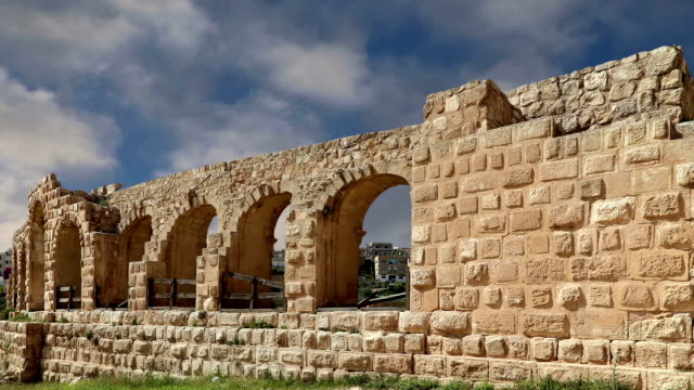 Ruinas-romanas-en-la-jordana-ciudad-de-Jerash-(Gerasa-de-la-antigüedad),-el-capital-y-la-ciudad-más-grande-de-Jerash-Governorate,-Jordania