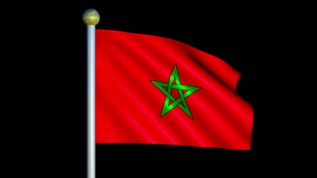 Große-Looping-Animationsfahne-von-Marokko