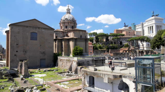 View-on-ancient-Santi-Luca-e-Martina-church-situated-near-Roman-Forum-in-Italy