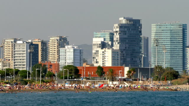 Beaches-and-architecture-of-Barcelona-city.