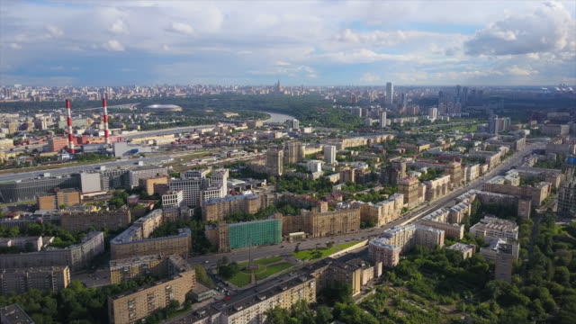 Russland-sonnigen-Sommer-Tag-berühmten-Moskauer-Stadtbild-Fluss-aerial-Panorama-4k