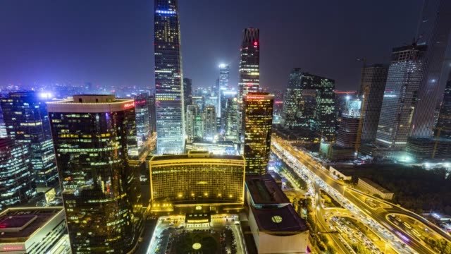 Beijing-zentraler-Geschäft-Bezirk-Zeitraffer