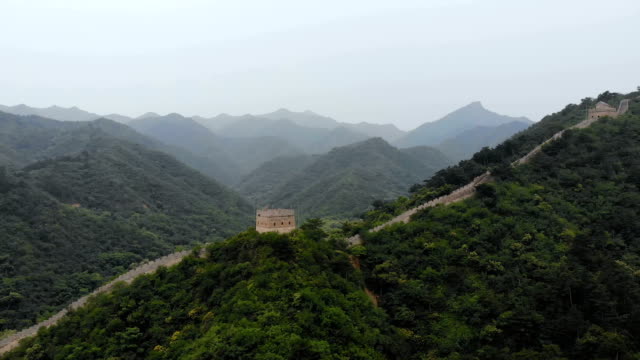 Vista-aérea-de-la-gran-muralla-China,-Beijing,-China.