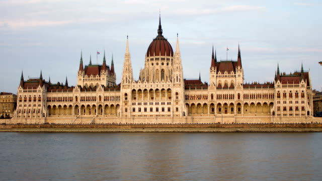 Parliament-house-in-Budapest.-Front-view-time-lapse
