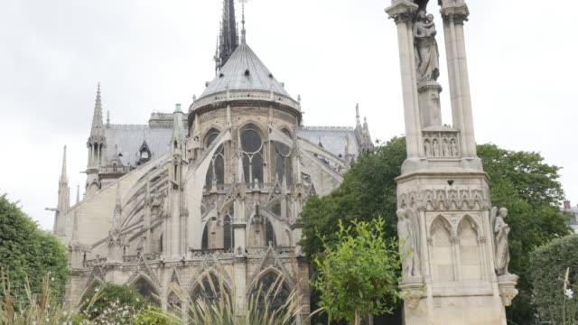 Detaillierten-Kathedrale-Notre-Dame-befindet-sich-in-der-französischen-Hauptstadt-Paris-langsam-kippen