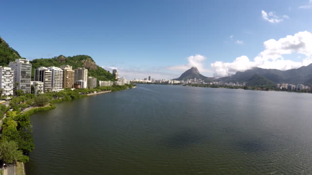 Aerial-view-of-the-Lagoa-Rodrigo-de-Freitas-at-Rio-de-Janeiro,-Brazil