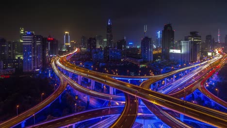 night-light-shanghai-high-traffic-interchange-crossroad-4k-time-lapse