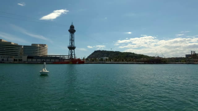 World-Trade-Center-Barcelona-building-and-Torre-Jaume-I-of-Port-Vell-Aerial-Tramway
