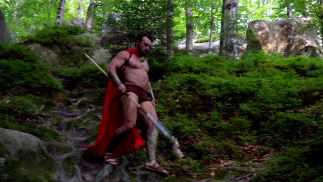 Medieval-warrior-in-the-woods