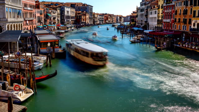 Canal-grande-in-Venedig,-Italien-Zeitraffer-video