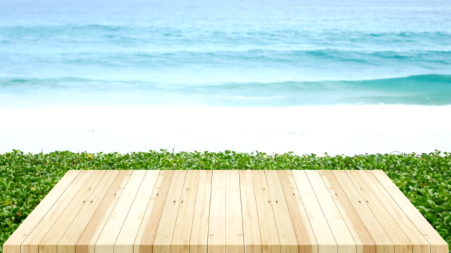 Mesa-de-madera.-Fondos-de-mar-de-playa-de-primer-plano