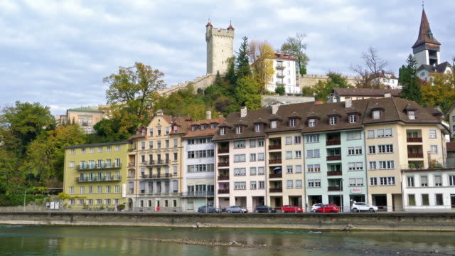 Tower-(Nolliturm)-near-Reuss-river-part-of(Museggmauer,-Lucerne,-Switzerland