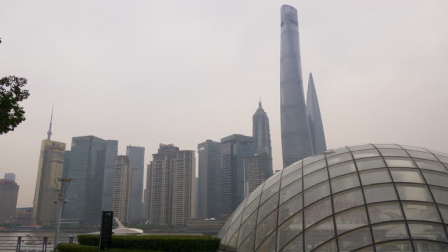 Tageszeit-shanghai-Stadt-Innenstadt-Bucht-Panorama-4k-china