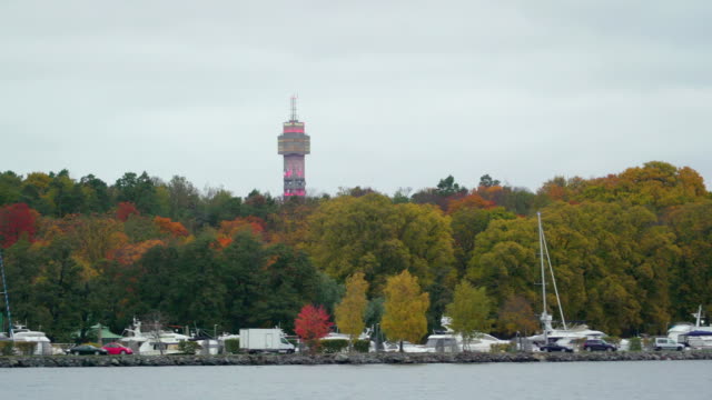 A-view-of-a-tall-tower-in-the-middle-of-the-city-in-Stockholm-Sweden