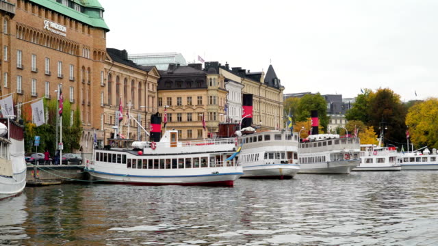 Closer-look-of-the-boat-docking-on-the-port-in-Stockholm-Sweden