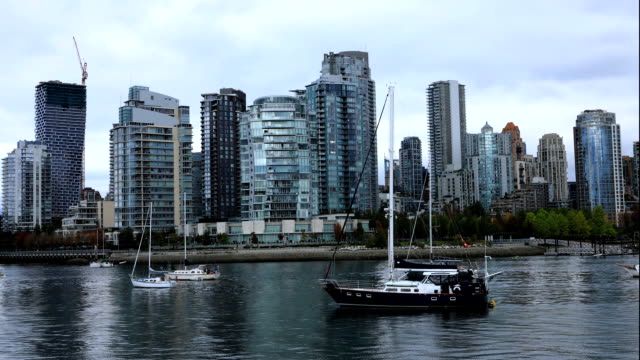 Timelapse-Wolkenkratzer-in-Vancouver,-Britisch-Kolumbien